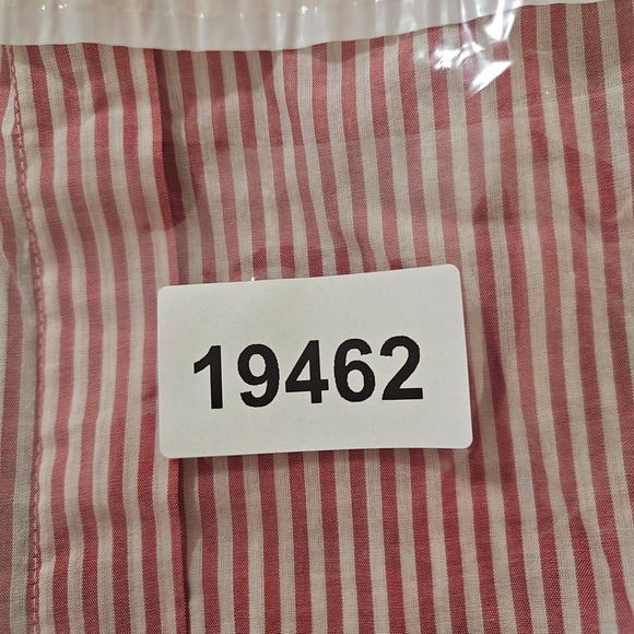 Talbots Womens XL Red White Striped Ruffle Neck Cotton Button Down Shirt Blouse - Picture 10 of 10